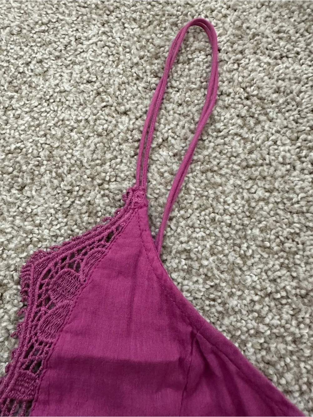 Free People Ilektra Lace Accent Cotton Slip Dress – Dahlia Mauve - Picture 11 of 15